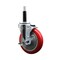 Service Caster 5'' Red Poly Swivel 3/4'' Expanding Stem Caster with Brake SCC-EX20S514-PPUB-RED-TLB-34 - alternate 1
